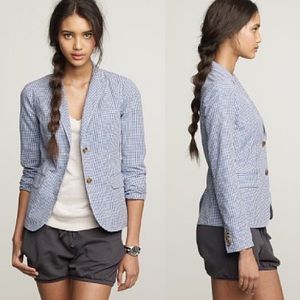 J. Crew Gingham Plaid Schoolboy Style Blazer 4